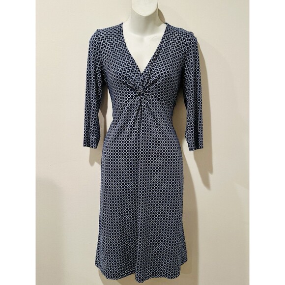 J. McLaughlin Twist Front Silk Blend Geometric Pattern Dress Size M Medium EUC! - Picture 1 of 5